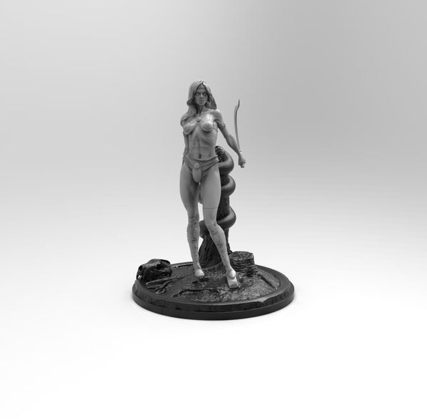 E401 - Female character design, The Snake girl statue, STL 3D model design print download files