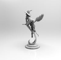 E403 - Waifu character design, The hot sexy witch with broom statue, STL 3D model design print download files