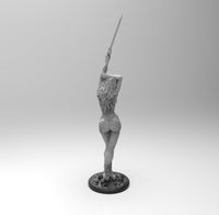 E406 - NSFW female character design, The Tthea Girl with sword statue, STL 3D model design print download files