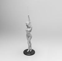 E406 - NSFW female character design, The Tthea Girl with sword statue, STL 3D model design print download files