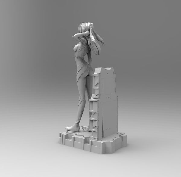 E482 - Anime character design,  Eva female character statue ( UNCUT MODEL ) , STL 3D model print download file