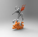 E420 - Comic Character design, The Miss Marvel girl with fire power, STL 3D model design print download files