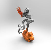 E420 - Comic Character design, The Miss Marvel girl with fire power, STL 3D model design print download files