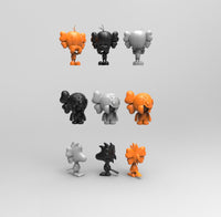 E437 - Pop Brand character design, The Kaws 3type Toys printing design, STL 3D model design print download files