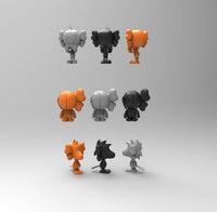 E437 - Pop Brand character design, The Kaws 3type Toys printing design, STL 3D model design print download files