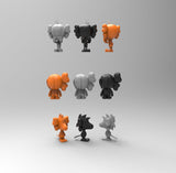 E437 - Pop Brand character design, The Kaws 3type Toys printing design, STL 3D model design print download files
