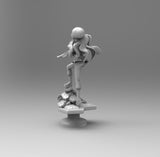 E485 - Anime character design, The Miss F Decim character statue design, STL 3D model design print download files