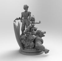D014 - DBZ Gohan transformation statue, anime character STL 3D model design print files