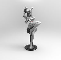 E490 - Anime character design, The Lucy Heart girl statue, STL 3D model design print download file