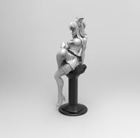 E490 - Anime character design, The Lucy Heart girl statue, STL 3D model design print download file