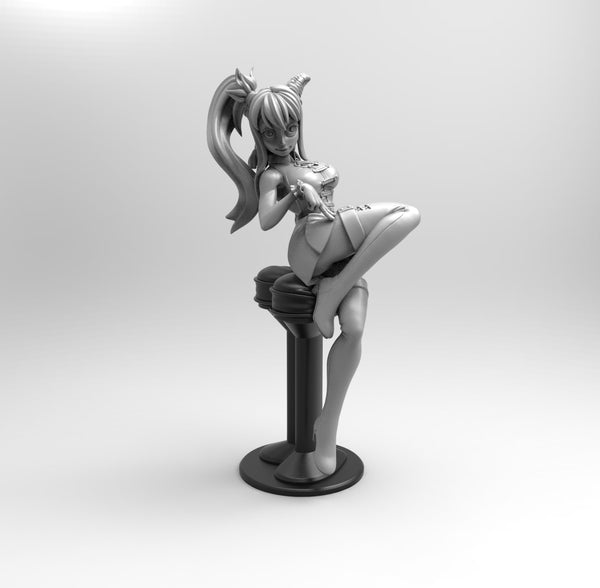 E490 - Anime character design, The Lucy Heart girl statue, STL 3D model design print download file