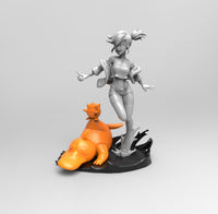 E491 - Female character design, The pokeman Mistie statue, STL 3D model design print downlaod files