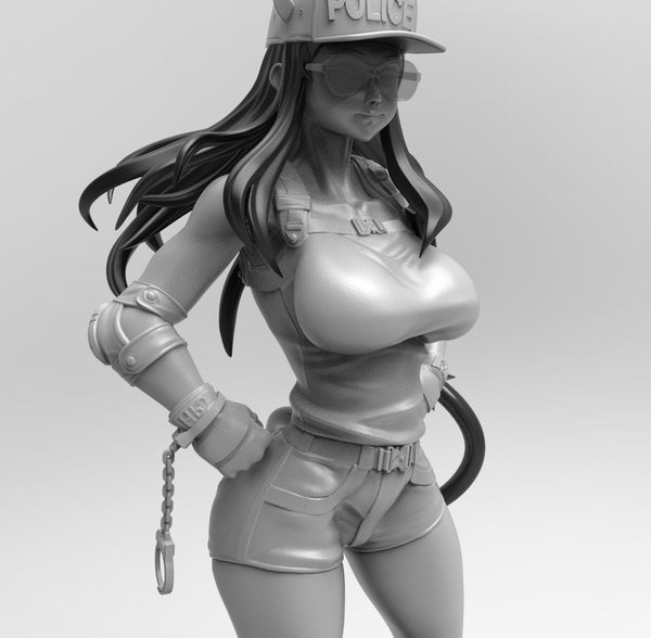 E495 - Anime character design, The Hell Toker Police girl with hot body, STL 3D model design print download files