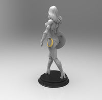 E498 - Comic Character design, The Wonder Women Statue With Shield, STL 3D model design print download files