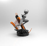 E501 - Comic character design, The Sogeky Girl with gun statue, STL 3D model design print download files