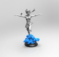 E502 - Comic character design statue, The Super Bomb Girl to the cloud, STl 3D model design print download files