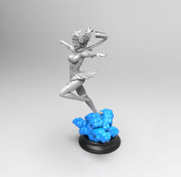 E502 - Comic character design statue, The Super Bomb Girl to the cloud, STl 3D model design print download files