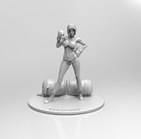 E249 - Female character design, The Kock out girl with punch bag, STL 3D model design print download files