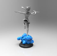 E502 - Comic character design statue, The Super Bomb Girl to the cloud, STl 3D model design print download files