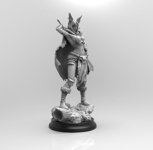E503 - Legendary character design, The Valkquira female character statue, STL 3D model design print download files