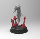 E504 - Comic character design, The Vampire female statue, STL 3D model design print download files