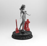 E504 - Comic character design, The Vampire female statue, STL 3D model design print download files