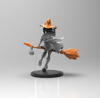 E505 - Anime character fanart, The With Urakakaka statue with broom, STl 3D model design print download fiels
