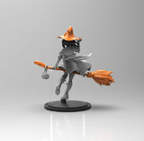 E505 - Anime character fanart, The With Urakakaka statue with broom, STl 3D model design print download fiels