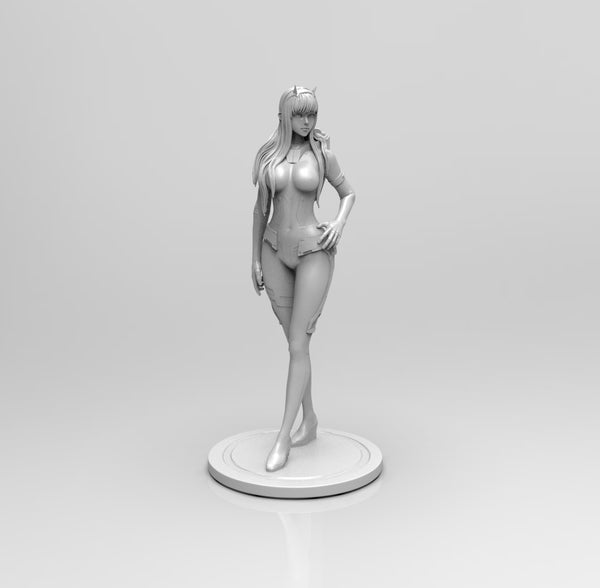 E506 - NFSW anime character design statue, Franxx girl with hot body statue design, STL 3D model design print download