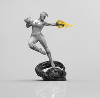 E508 - Comic character design statue, The CM with power statue art pieces, STL 3D model design print download files