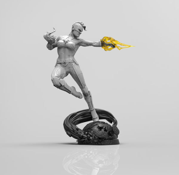 E508 - Comic character design statue, The CM with power statue art pieces, STL 3D model design print download files