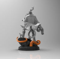A389 - Comic character design, a hell guy love octopus, STL 3D model design print download files