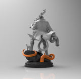 A389 - Comic character design, a hell guy love octopus, STL 3D model design print download files