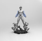 E266 - Comic character design, The Stormie Girl with lightning bolt and smoke, STL 3D model design print download files