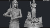 E560 - Games character design statue, The Withcer Hunter ciri biri statue, STl 3D model design print download files