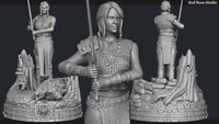 E560 - Games character design statue, The Withcer Hunter ciri biri statue, STl 3D model design print download files