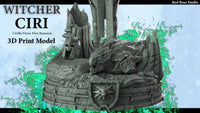 E560 - Games character design statue, The Withcer Hunter ciri biri statue, STl 3D model design print download files